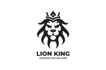 Lion Head Silhouette Logo Illustration
