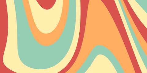 Abstract horizontal background with colorful waves. Trendy texture background with retro style. Vector, 2023