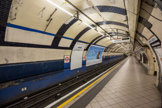 London UK June 11th 2015 : View of the platform at Lambeth North London Underground station