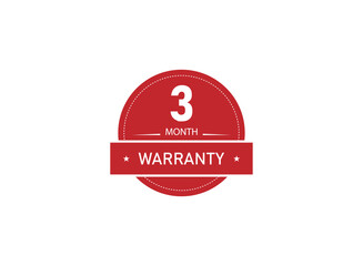 3 months warranty. stamp. sticker. seal. eps 10.
