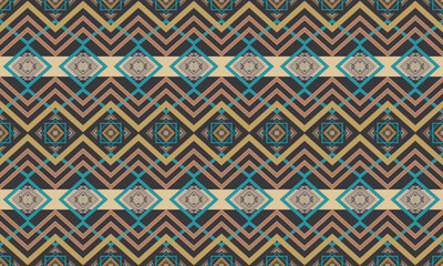 Geometric ethnic flower pattern for background,fabric,wrapping,clothing,wallpaper,Batik,carpet,embroidery style.	