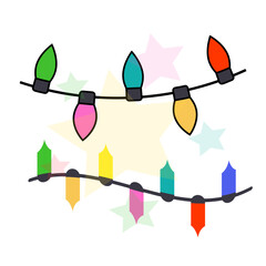 Decorative Christmas lights bulb vector illustration 