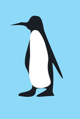 penguin on the snow, vector design