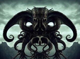 chinese octopus statue in temple