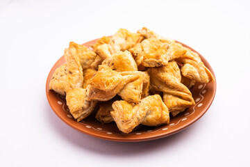 Khari puff biscuit or Kharee Puff pastry is an evergreen accompaniment with chai, Indian snack
