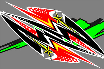 vector racing background design with a unique pattern of line variations and bright color combinations with star effects