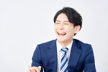 笑顔のビジネスマンのポートレート　白背景