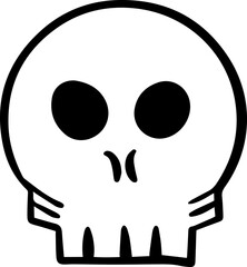 Scary skull hand drawn line design vector. 