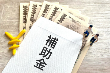 補助金を受け取るビジネスマン
