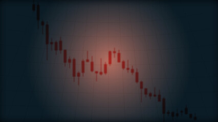 Bearish market trend in cryptocurrency or stocks. Trade exchange background.