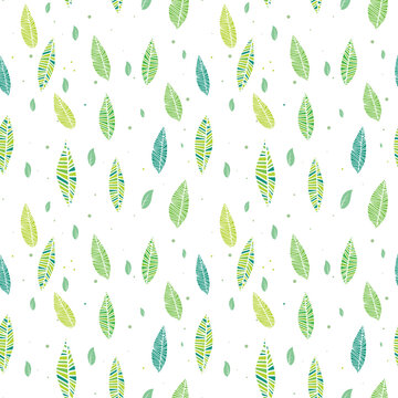Modern colorful leaves seamless pattern-vector