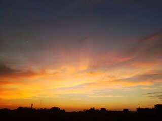 Golden clouds during dusk