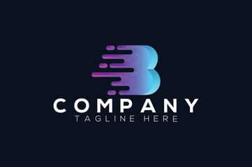 Letter B tech logo.  letter B logo design vector.