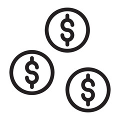 coins line icon
