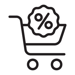 shopping cart line icon