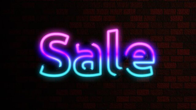 Animated Neon Words Agaist Brick Wall Theme - Sale