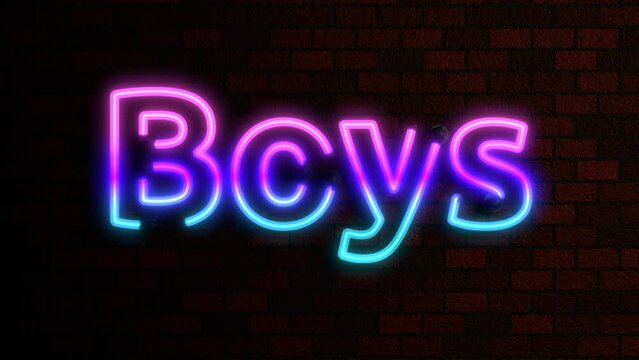 Animated Neon Words Agaist Brick Wall Theme - Boys