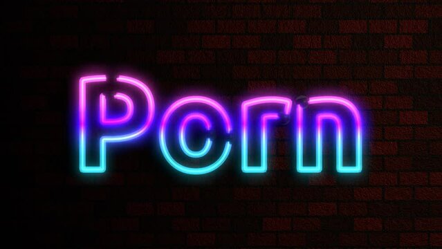 Animated Neon Words Agaist Brick Wall Theme - Porn