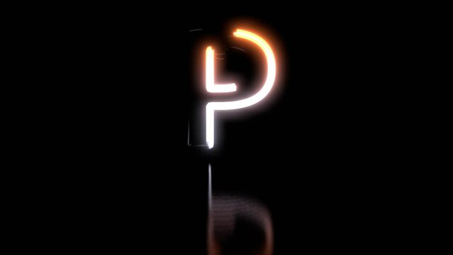 Animated Neon Lights with Reflection Themed Font  Letter P