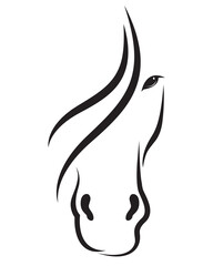 Image of a horse face design isolated on transparent background. Wild Animals. © yod67
