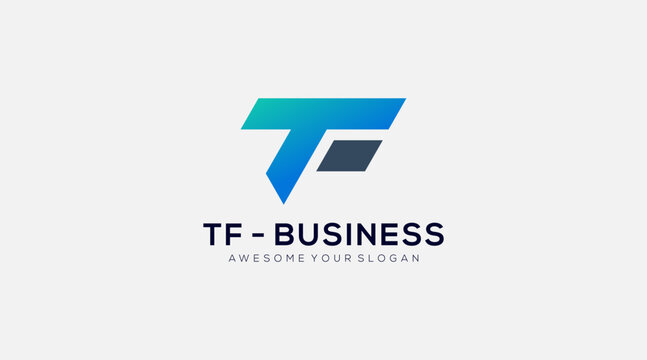 Alphabet letters TF FT business Initials vector logo design