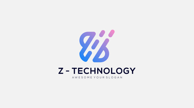 Letter Z Circle Technology Logo icon Vector Design Template 