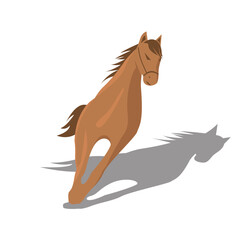 Horse running animal design vector flat isolated illustration