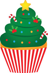 Christmas muffin Wallpaper vector illustration. Christmas Image or background