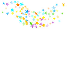 Rainbow Festive Confetti. Carnival Star Falling.