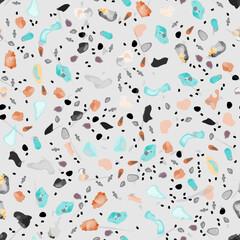 Terrazzo Texture Vector. Flooring Seamless Pattern