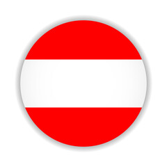 Obraz premium Round flag of Austria. Vector Illustration.
