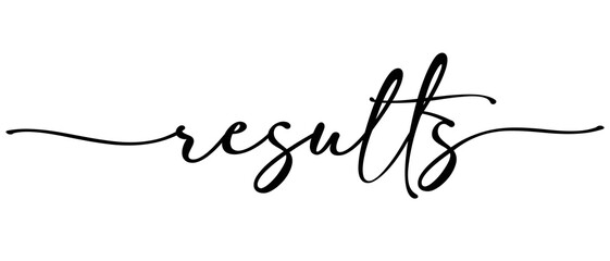 Results word Continuous one line calligraphy Minimalistic handwriting with white background