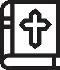 Obraz premium Black line Holy bible book icon isolated on white background. Vector Illustration 