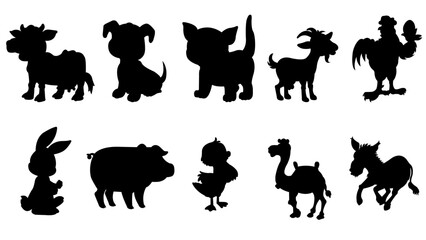 Silhouettes vector for animals