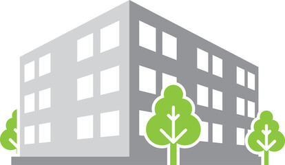 Buildings green eco icon and office 