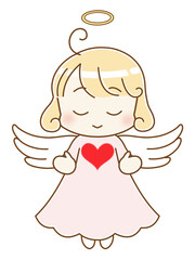 天使とハート　ピンク