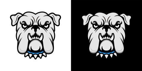 bulldog head illustration design vector