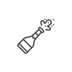 Champagne explosion line icon