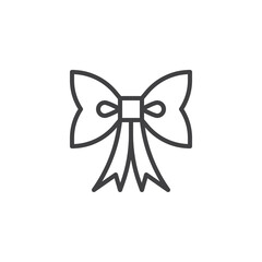 Festive bow line icon