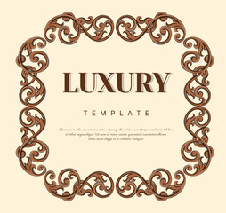 Vintage vector, Thai traditional concept. Floral elements for design of invitations, frames, menus, labels and websites.