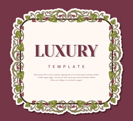 vintage grape frame for design ,text box  retro style  of invitations, frames, menus, labels and websites, Illustration EPS 10