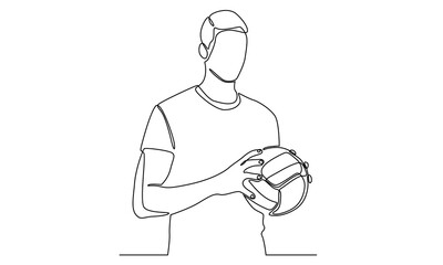 continuous line of volleyball player