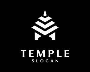 Fototapeta premium Pagoda Temple Asia Building Traditional Ancient Sacred Simple Modern Abstract Vector Logo Design