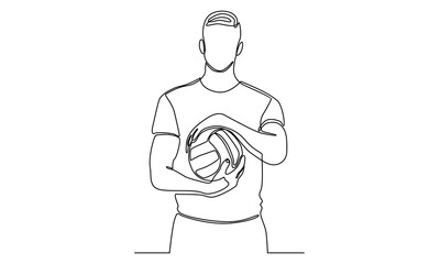 continuous line of volleyball player