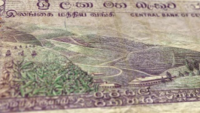 Sri Lanka Sri Lankan Rupee 50 Banknotes, Fifty Sri Lankan Rupee, Close-up and macro view of the Sri Lankan Rupee, Tracking and Dolly Shots 50 Sri Lankan Rupee banknote Observe and Reserve Side