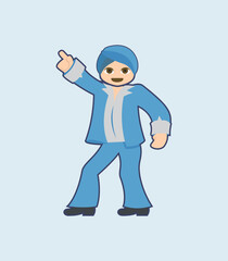 character of a man with sign