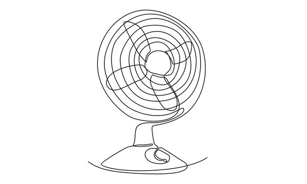 recommend clip art: continuous line of electric blow fan home appliance