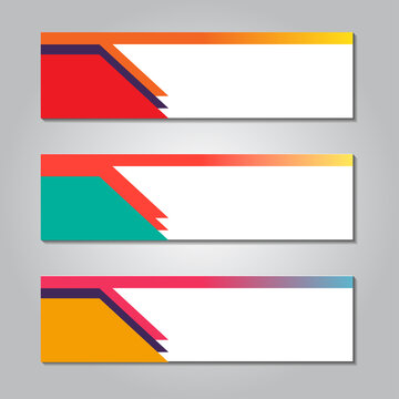 set of colorful banners with arrows
