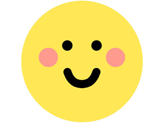 黄色い笑顔の丸い顔イラスト素材