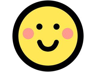 黄色い笑顔の丸い顔イラスト素材